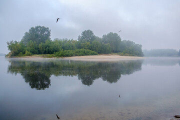 misty morning on the river