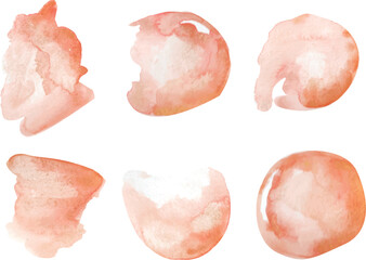 Round brush splatter watercolor elements collection