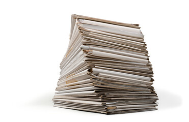 Pile of files in folders on table