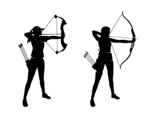 female archer silhouette collection