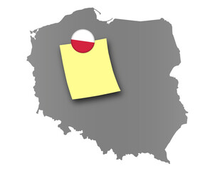 Polen-Pinnwand-Notiz