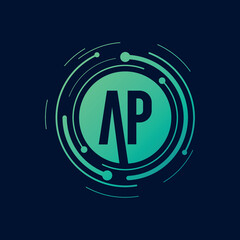 Letter A P Initial Technology Logo