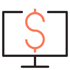 Online payment color line style icon