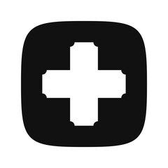 Negative Corner Swiss Cross Squircle Icon