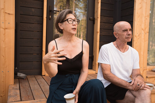 Senior Couple Having Serious Conversation