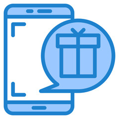 Online order blue style icon