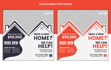 Creative healthcare social media post design, web banner with color variation template, Medical service post