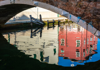 Chioggia glimpse from the arcades along the canals - Chioggia city, Venetian Lagoon, Verona...