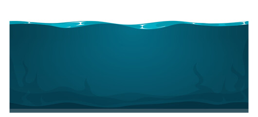 Deep sea seamless background. Cartoon ocean surface © MicroOne