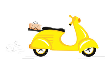 Fototapeta premium Delivery yellow scooter