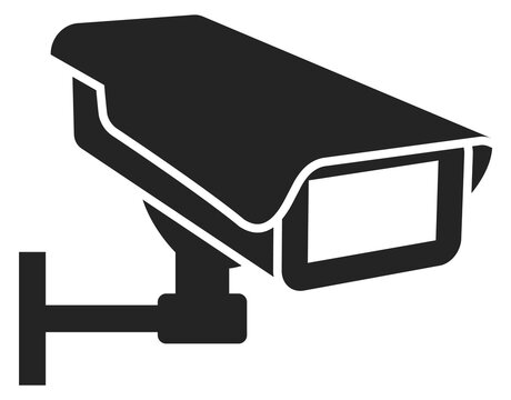 Area monitoring device. Video camera. Security black icon