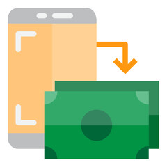 Online payment flat style icon