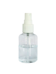 Colorless alcohol spray bottle Small is used for disinfection.