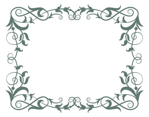 Filigree frame. Retro baroque border. Decorative rectangle