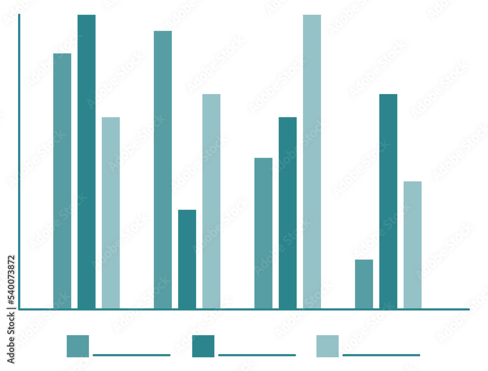 Poster data comparison chart. group column graph symbol