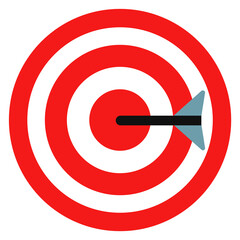 Target icon. Round red striped aim board