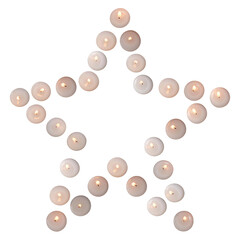 Rahmen, Stern aus Teelichtern für Weihnachten , isoliert