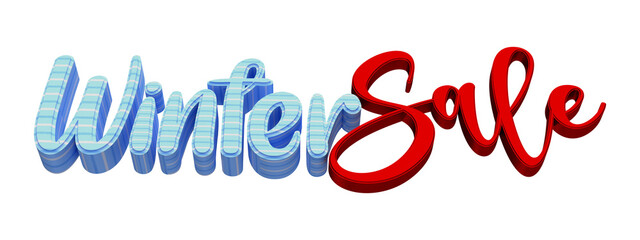 Obraz premium Isolated Winter Sale Collection for Advertising Campaigns in 3D Render Illustration.