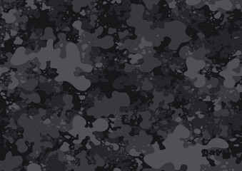 Camouflage seamless pattern of splash drops. Abstract modern camo endless background in military style for fabric and fashion print. Vector ilustration.