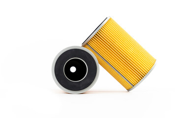 Auto parts accessories : Oil , fuel or air filter for engine car isolated on white background..