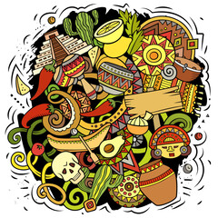 Obraz premium Latin America cartoon vector illustration