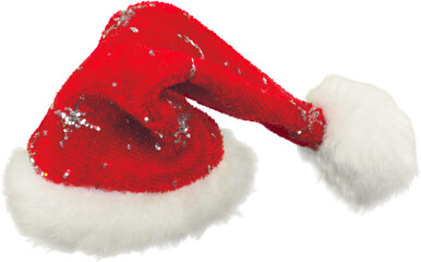 Red Santa hat isolated on background