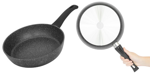 Frying pan for cooking. Isolated from the background