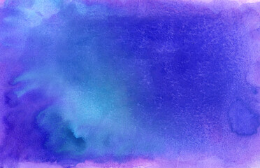 hand drawn blue abstract watercolor background.Space texture