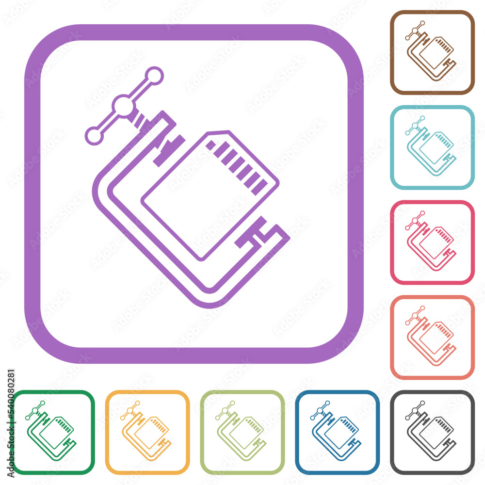 Poster sd memory card compress outline simple icons