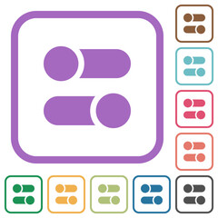 Horizontal toggle switches solid simple icons