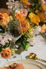 Obraz na płótnie Canvas Wedding Venue Florals and Table Top Decorations