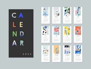 Art Calendar 2023 with flowers