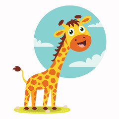 Cartoon Illustration Of A Giraffe