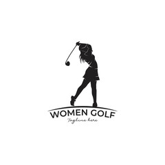 women's golf sports logo design