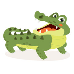 Fototapeta premium Cartoon Illustration Of A Crocodile