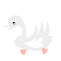 Little baby swan. Flat illustration.