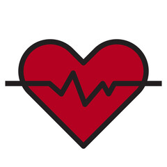Cardiogram color line style icon