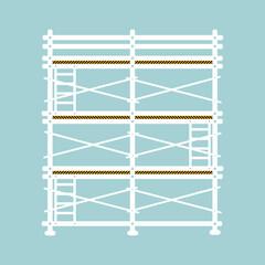 Scaffolding construction flat line icon vector.