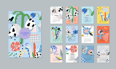 Art Calendar 2023 with flowers - 540083639