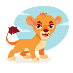 Obraz na płótnie Canvas Cartoon Illustration Of A Lion