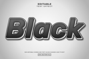 Creative black text style, editable text effect design template