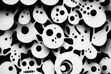 Black and white sinister abstract pattern and texture. Scary background, abstract detailed background