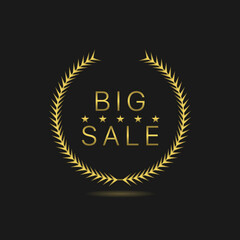 Big sale golden laurel wreath label