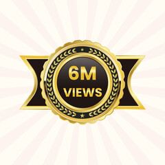 6 Million Plus Views badge Design