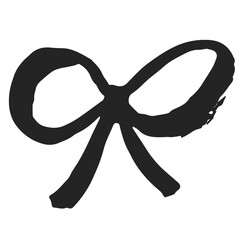 Ink textured autumn fall black bow leaf illustration. Illustration in riso print technique with move layer