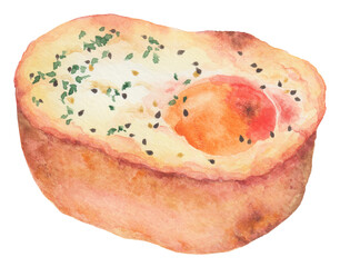 Transparent Background Korean Egg Cake Illustration Png. Transparent Clipart 계란빵 Egg bread ready-to-use for site, article, print. Korean street food