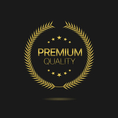 Premium quality golden laurel wreath label