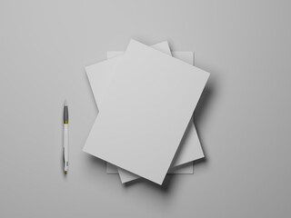 A4 Flyer mockup 3d rendering  