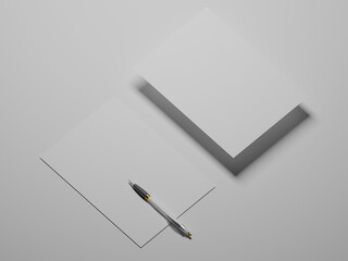 A4 Flyer mockup 3d rendering  