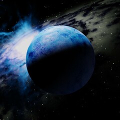 A 3D illustration of an exoplanet. 